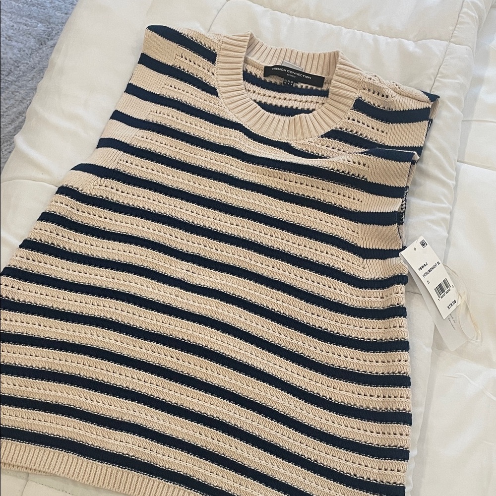 Striped Beige and Navy knit set